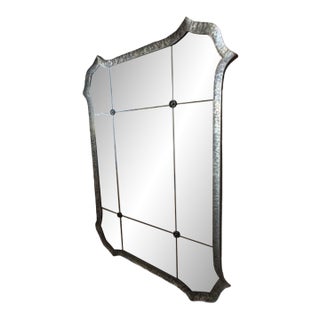 Uttermost Hammered Metal Framed Decorative Wall Mirror For Sale