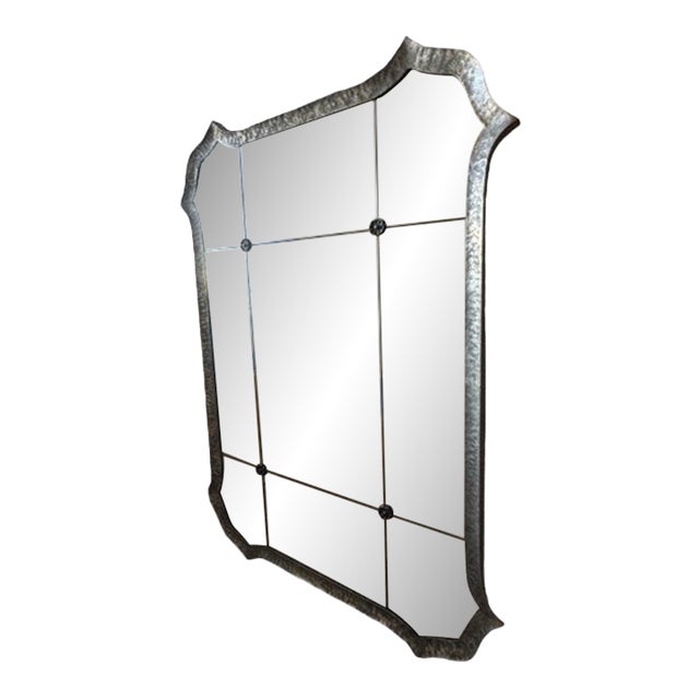 Uttermost Hammered Metal Framed Decorative Wall Mirror For Sale