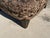 Wood Vintage Square Damask Ottoman With Hand-Painted Faceted Feet & Nailhead Trim For Sale - Image 7 of 11