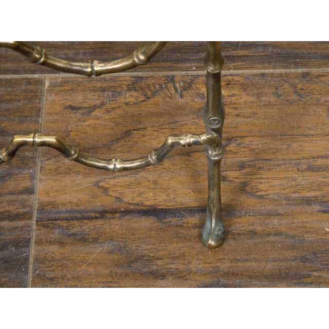 Mid 20th Century French Brass Faux Bamboo Wine Rack with Arching Motifs and Pad Feet For Sale - Image 12 of 12