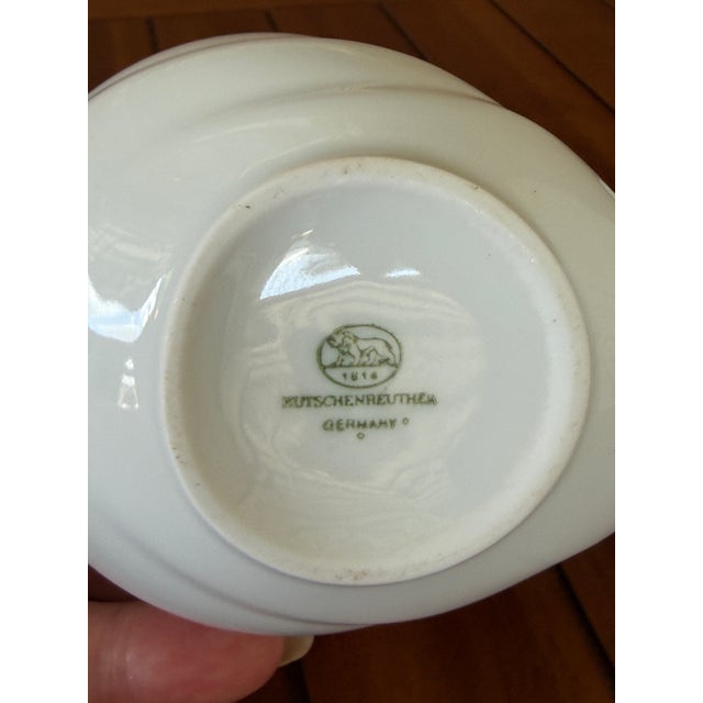 Vintage Hutschenreuther Porcelain Nautilus Shell Sugar Bowl and Creamer Set For Sale - Image 9 of 11