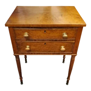 Mid-19th Century Birdseye Maple Two-Drawer Side Table