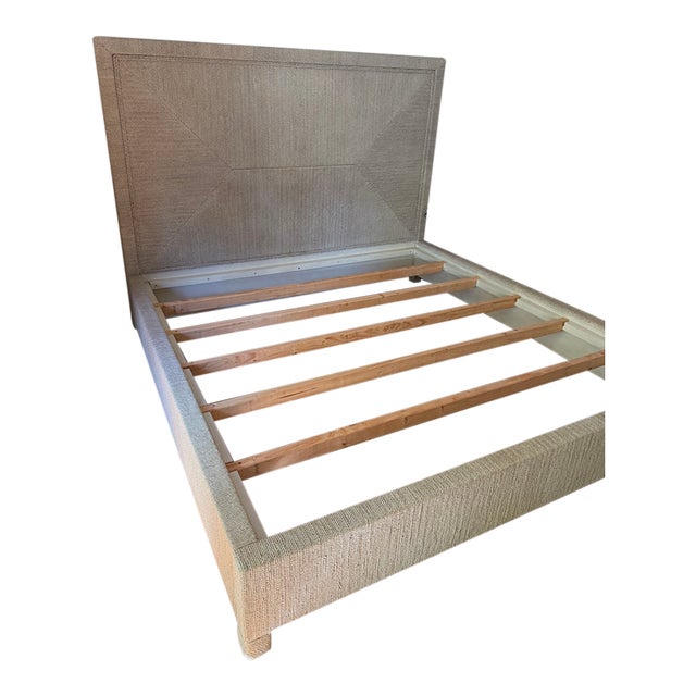Palecek Woodside White Sand King Bed Frame For Sale