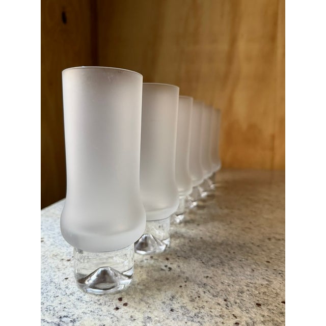 Glass Vintage Frosted Highball Glasses, 1970, Set of 6 For Sale - Image 7 of 14
