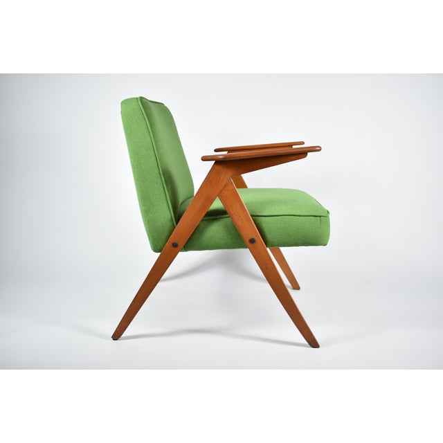 Bunny Armchair in Green Fabric, 1960s For Sale - Image 15 of 18