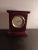 American Vintage Danbury Burlwood Mahogany Finish Mantle or Desk Clock For Sale - Image 3 of 6