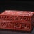 1970s Chinoiserie Red Lacquer Document Box, Rectangular Relief Carved Landscape, Tabletop Decor For Sale - Image 5 of 9
