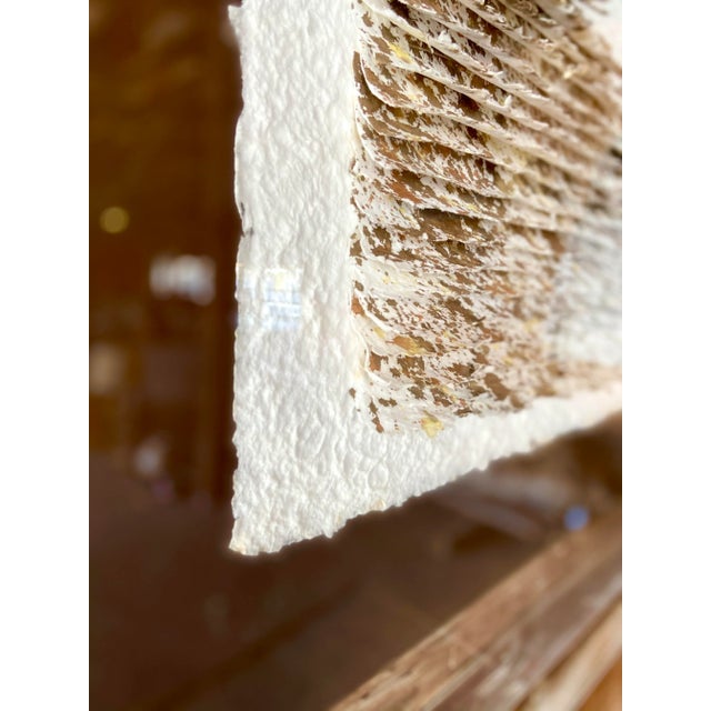 Postmodern Late 20th Century Abstract Paper Installation Wall Art, Framed in a Lucite Shadow Box For Sale - Image 3 of 9