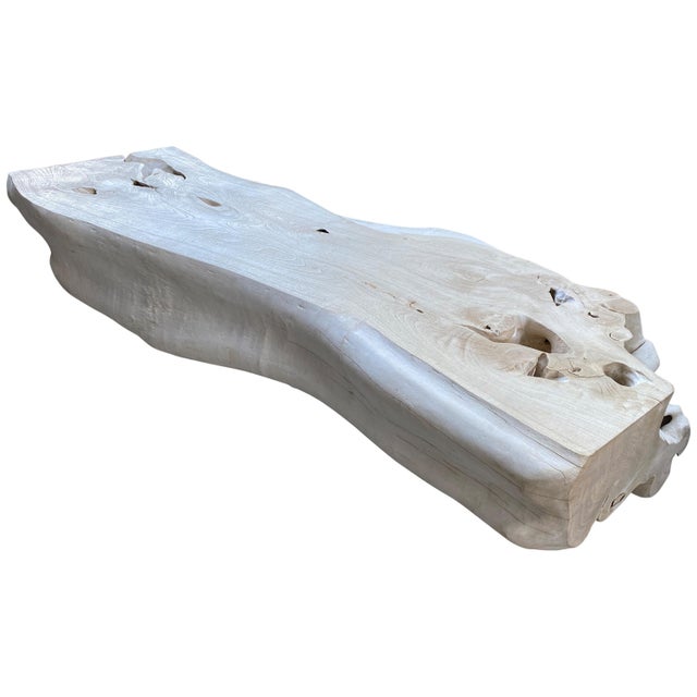 Wood Andrianna Shamaris St. Barts Organic Teak Wood Coffee Table or Bench For Sale - Image 7 of 18