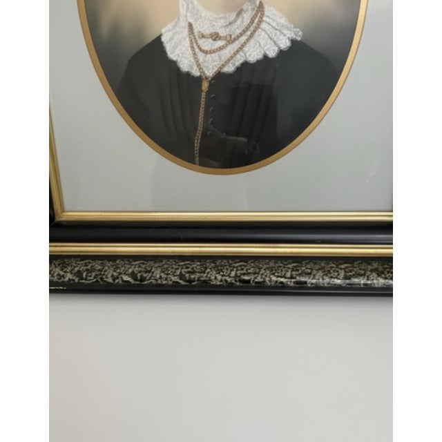 Late 19th Century Museum-Quality 19th-Century Portrait, Rare Opalotype (Milk Glass Photo) in Ornate Gilded Victorian Frame For Sale - Image 5 of 5