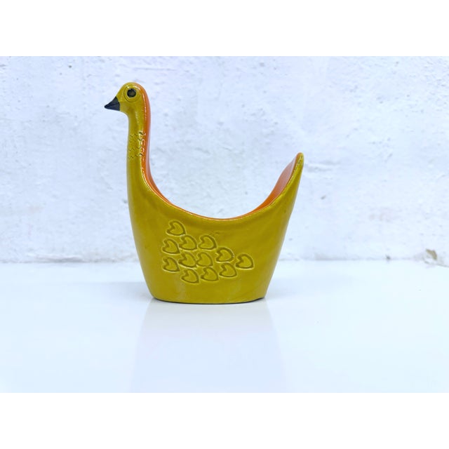 One bowl in the shape of a swan or a goose, dating from the 1960s or 70s, designed by Aldo Londi for Bitossi, Italy....