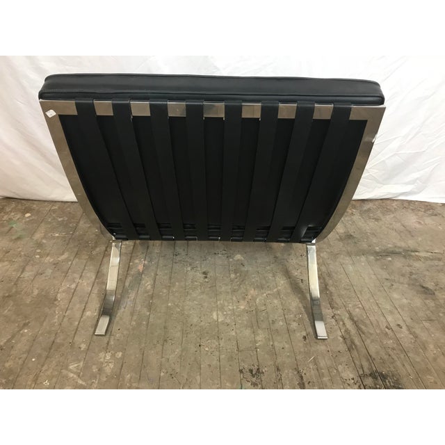 Knoll Black Leather Barcelona Chair Ottoman Chairish