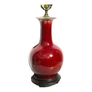 Vintage Oxblood Chinese Vase Lamp