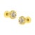 Contemporary 14K Yellow Gold Plated .925 Sterling Silver 3/4 Cttw Round Brilliant Cut Diamond Solitaire Milgrain Stud Earrings For Sale - Image 3 of 6