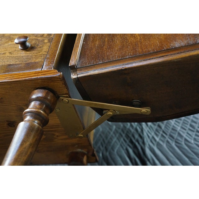 Antique Martha Washington Walnut Spool Sewing Cabinet Chest Side Table Stand For Sale - Image 12 of 18