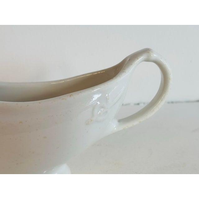 1940s Vintage 1940s Restaurant Ware Shenango White Sauce Boat For Sale - Image 5 of 6