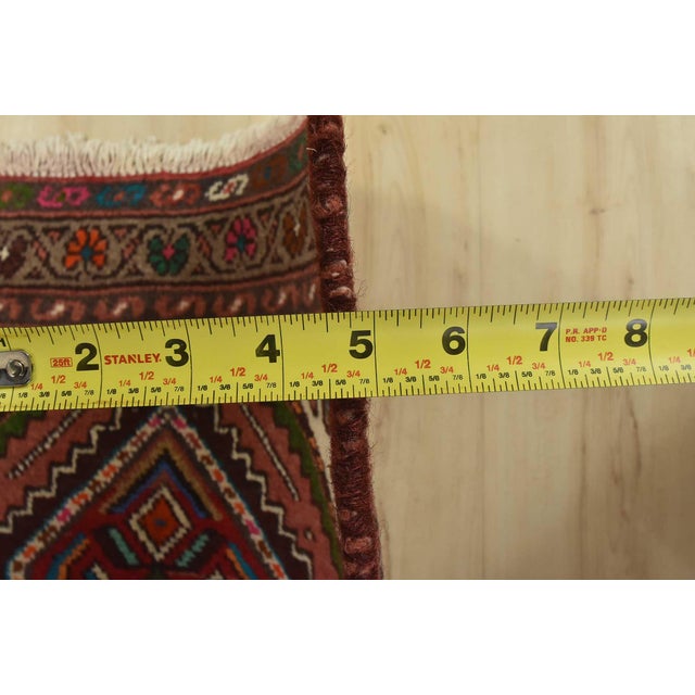 Hamedan Runner 2’7” X 9’2” Pink Wool Vintage Tribal Hand-Knotted Oriental Rug For Sale - Image 13 of 14