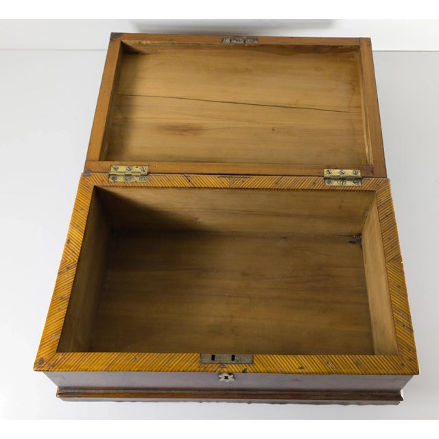 Brown 19th Century English or Italian Burl Walnut Document Box Casket For Sale - Image 8 of 12