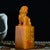 Chinese Vintage Chinese Carved Yellow Stone Seal With Guardian Lion Finial For Sale - Image 3 of 9