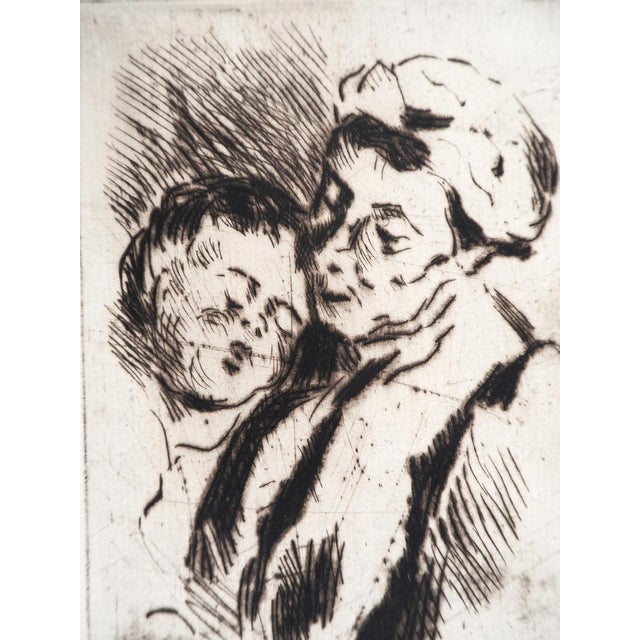 Maximilien Luce, Tenderness Between the Grandmother and the Child, Original Etching For Sale - Image 4 of 6