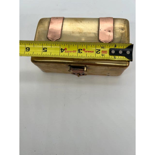 Brass 1960s Hand Forged Chinese Brass and Copper Box For Sale - Image 8 of 11