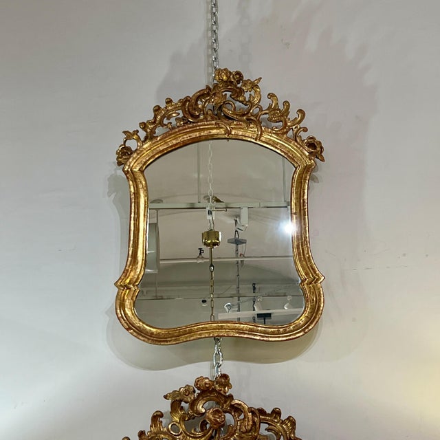 18th Century Fine Pair of Baroque Giltwood Mirrors For Sale - Image 16 of 18