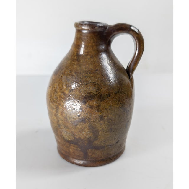 19th Century Rustic American New England Redware Miniature Ovoid Jug For Sale In New York - Image 6 of 17