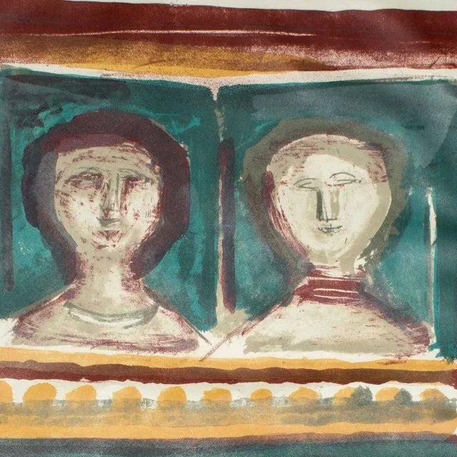 Le Belle di Sera - Original Lithograph by Massimo Campigli - 1967 1967 For Sale - Image 3 of 6