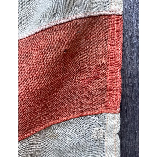 Rare Antique American Flag 45 Stars Soft Wool Sewn Stars and Stripes Beautifully Faded Colors 5x8 For Sale In Philadelphia - Image 6 of 7
