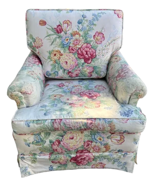 1980s A Custom Mario Buatta Floral Chintz Upholstered English Armchair