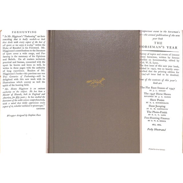 Traditional "Foxhunting Theory and Practice" 1948 Higginson, A. Henry For Sale - Image 3 of 12