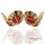 Vintage Gia Certified 14k Yellow Gold Natural Coral Earrings With Omega Back, Pair For Sale - Image 10 of 13