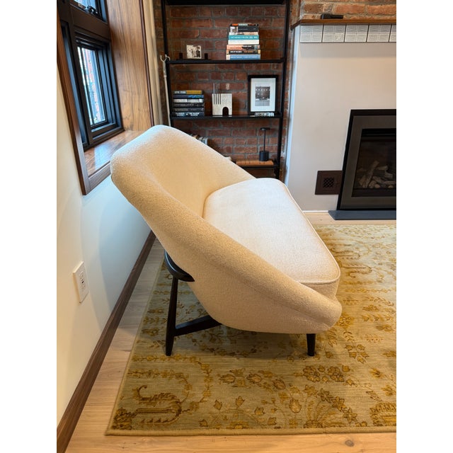 Mid 20th Century Sofa - Style of Theo Ruth Model 115 White Boucle For Sale - Image 4 of 8