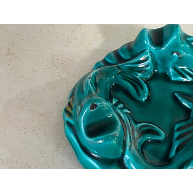 1940s Art Deco Green Ceramic Ashtray, 1940s For Sale - Image 5 of 8