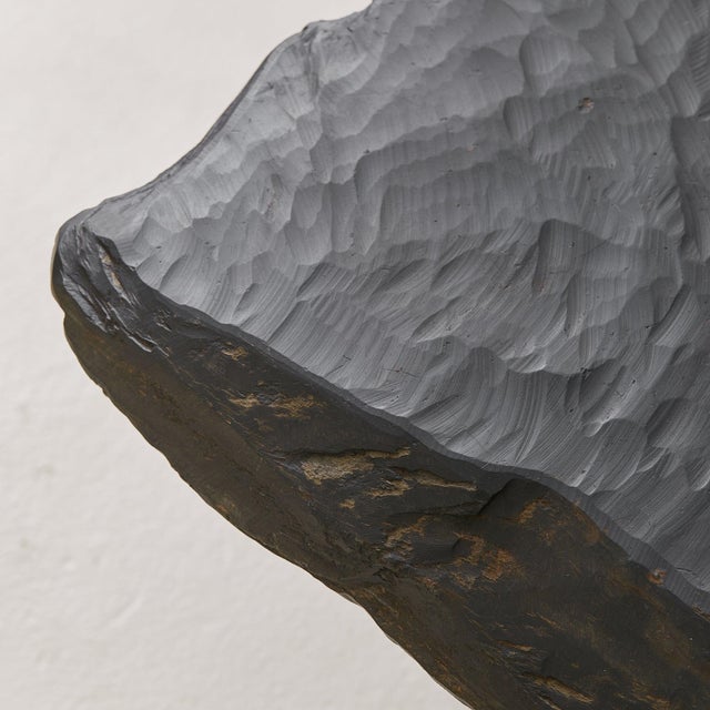 Italian Iron Coffee Table with Organic Slate Top, 1970s For Sale - Image 10 of 10