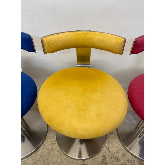 Design for Leisure Art Deco Revival Low Counter Swivel Stools - Set of Four For Sale - Image 10 of 16