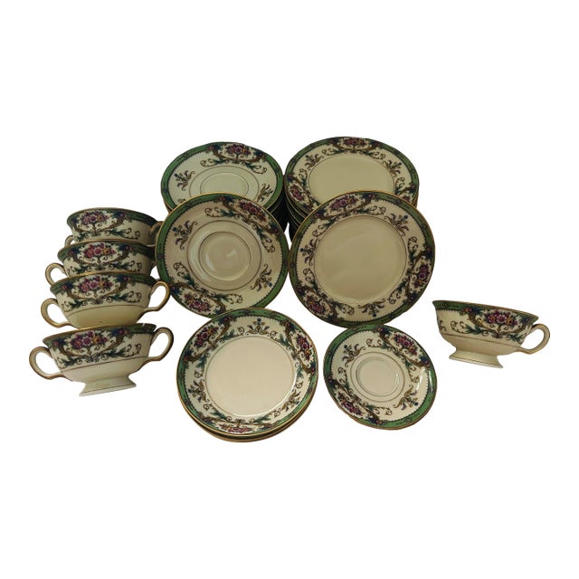 Vintage Black Knight "Hathaway" 34 Piece China Set For Sale