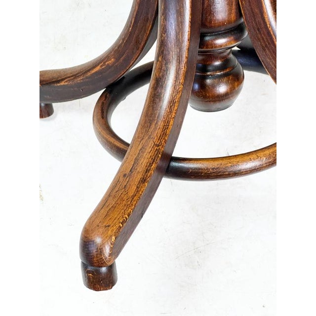 Wood Art Deco Adjustable Piano Stool from Fischel, Former Czechoslovakia, 1920s For Sale - Image 7 of 10