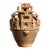 Chinese Ceramic Pot,Brown Glaze Porcelain Granary Jar Hand Carved Figures and Architecture Pattern For Sale