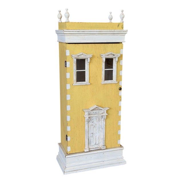 Vintage Trompe L’Oeil Folk Art “Charleston House” Cabinet by David Thompson For Sale
