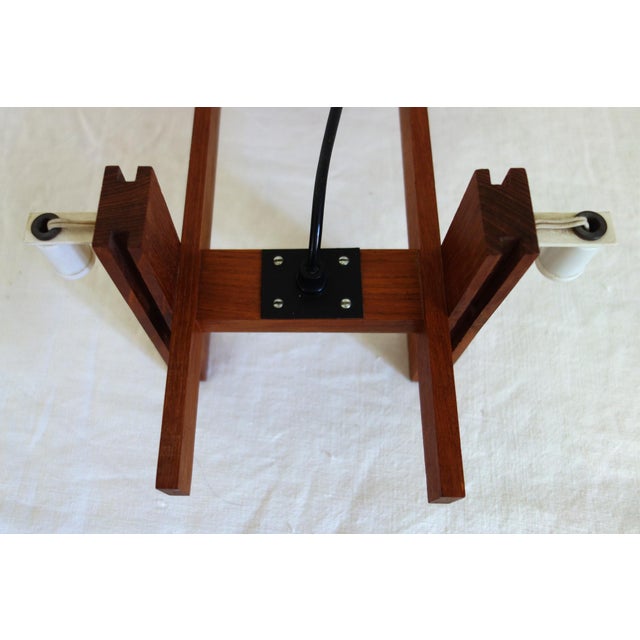 Scandinavian Chandelier in Acrylic Glass and Teak, 1960s For Sale - Image 11 of 12