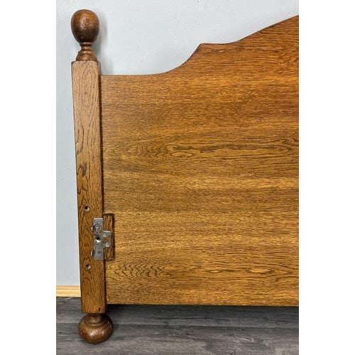 Brown Vintage French Carved Double Bed Footboard For Sale - Image 8 of 9