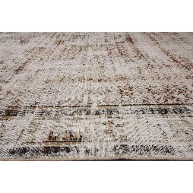 Vintage Distressed Persian Tabriz Rug For Sale In New York - Image 6 of 8