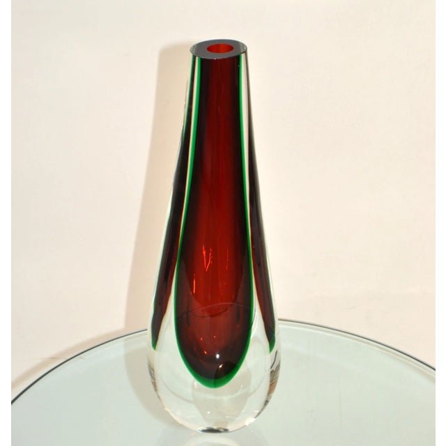 Mid-Century Modern 1960s Flavio Poli Sommerso Seguso Murano Glass Vase Italy For Sale - Image 3 of 13