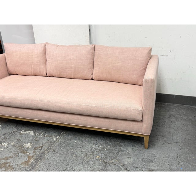 Serena & Lily Barton Linen Arm Sofa, Blush For Sale - Image 12 of 12