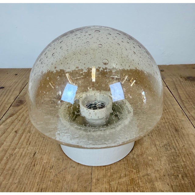 Industrial Vintage White Porcelain Ceiling Light, 1970s For Sale - Image 3 of 10