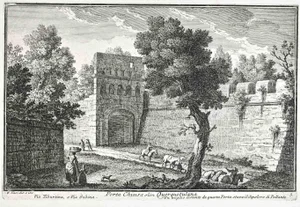 After Giuseppe Vasi, Porta Chiusa Querquatulana, Etching, Late 18th Century