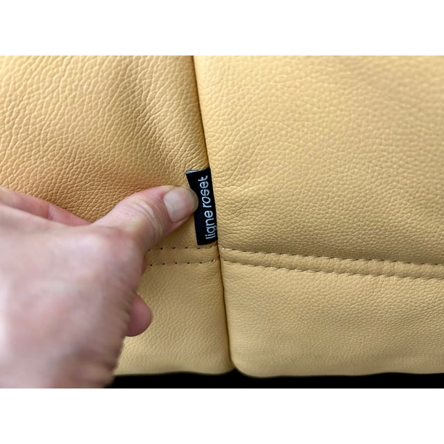 Ligne Roset Ligne Roset Togo Armless Leather Loveseat For Sale - Image 4 of 7