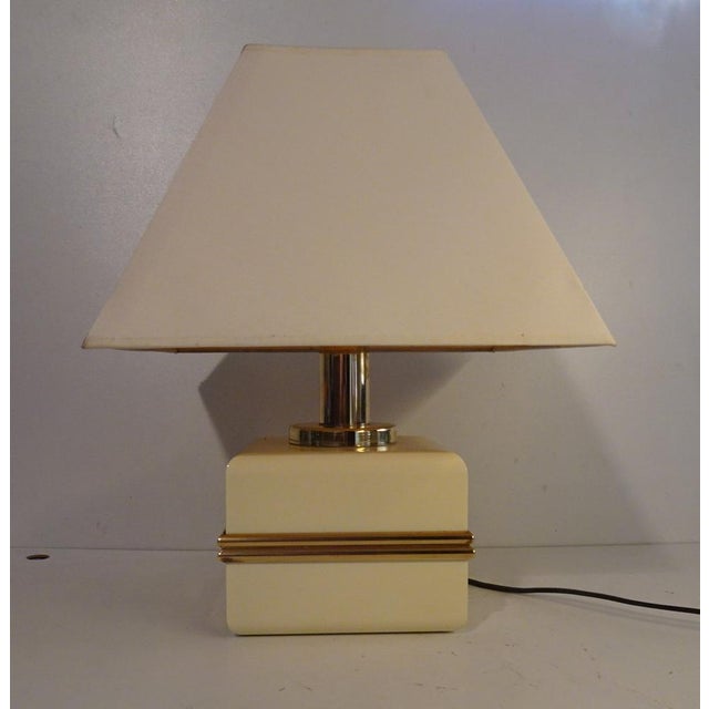 Ivory Colored Epoxy Cube Table Lamp from Bicchielli Italy For Sale - Image 14 of 14