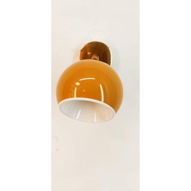 Adjustable Wall Light with Yellow Metal Dome For Sale - Image 6 of 14